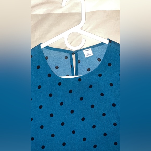 Old Navy | Teal Polka Dot Shift Dress | XS | Worn once - Picture 3 of 4